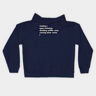 Coding and Wine Kids Hoodie